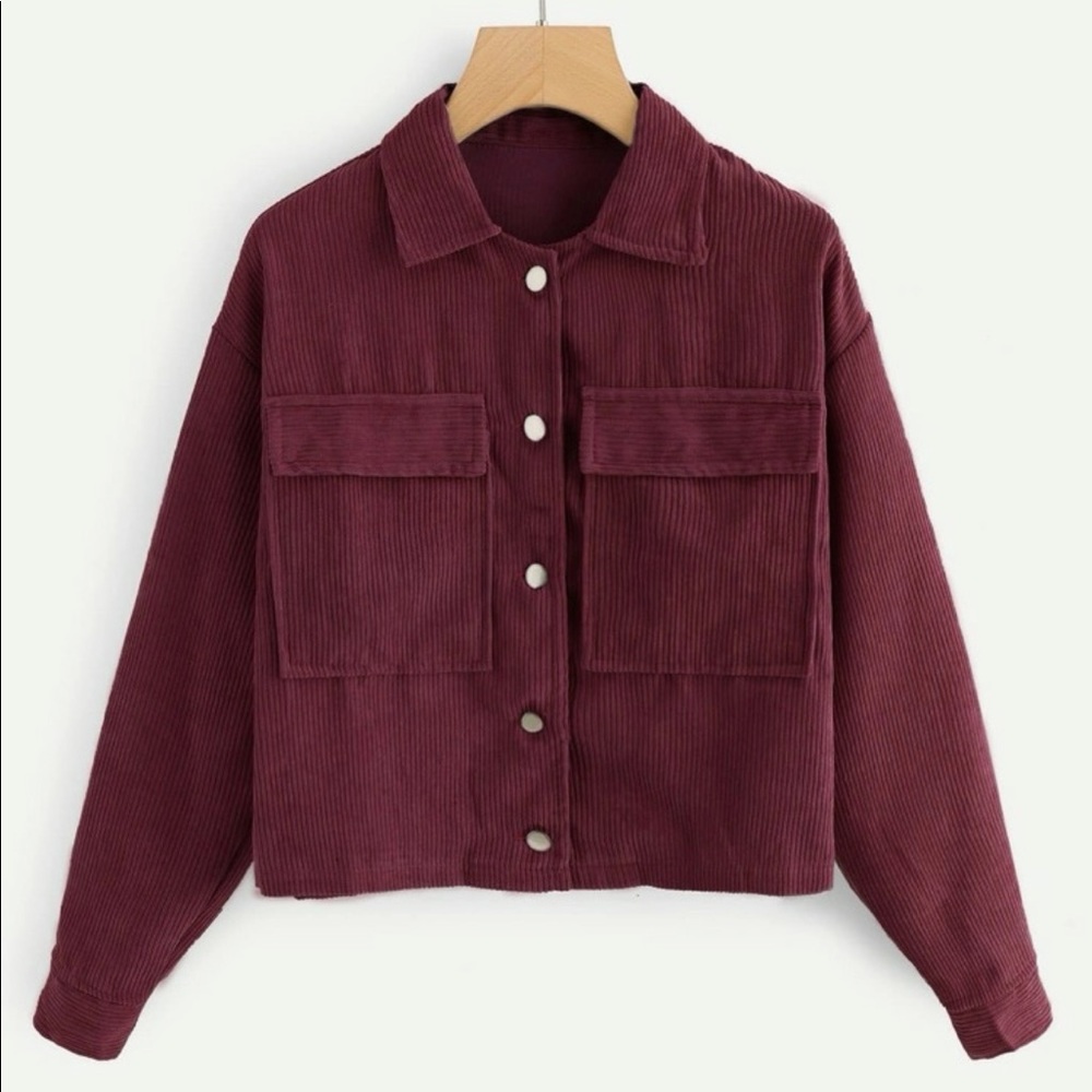 shein corduroy collar jacket